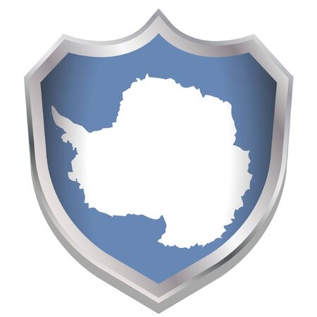 A Shield Illustration with the flag for the country of Antarticaのイラスト素材