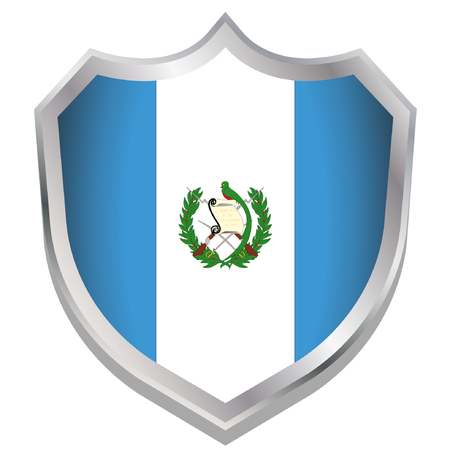 A Shield Illustration with the flag for the country of Guatemalaのイラスト素材