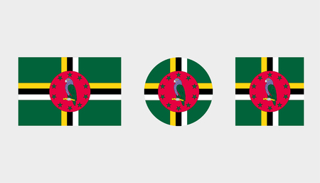 Flag Illustrations of the country  of Dominicaのイラスト素材
