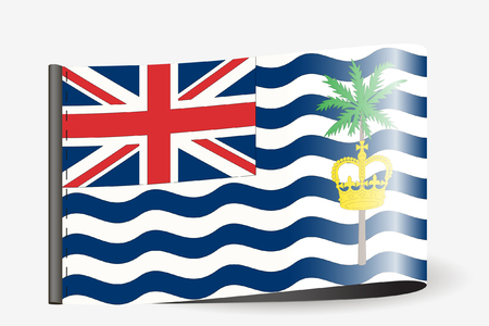A Flag Illustration on a textile label for the country of  British Indian Ocean Territoryのイラスト素材