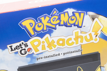 Cheshire, England - November 16th, 2018: Pokemon Lets Go Pikachu for Nintendo Switch
