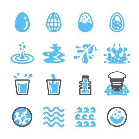 Water icon set Vector illustration isolated on white background.のイラスト素材