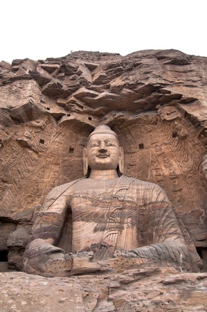 Giant stone Buddha, Yuangang Caves, Datongの写真素材