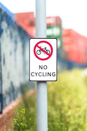 No cycling sign outdoorsの写真素材
