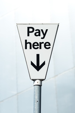 Pay Here sign  Pay and display carpark の写真素材