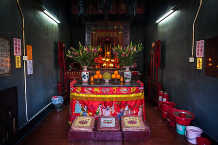 Interior of local Tin Hau Temple, Hong Kongのeditorial素材