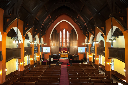 Interior of Hengshan Community Church, Shanghaiのeditorial素材