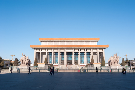 Mausoleum of Mao Zedong in Tiananmen Square, Beijing, Chinaのeditorial素材