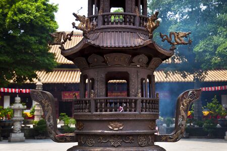 Incense burner at Guangxiao Temple, Guangzhouの写真素材