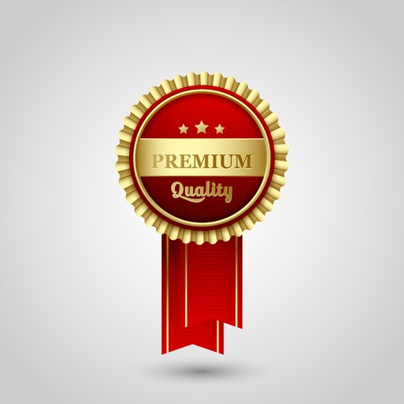 Vector Premium Quality Badge red  Labelのイラスト素材