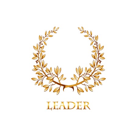 Vector gold laurel wreath. Leaves pattern. EPS 10のイラスト素材