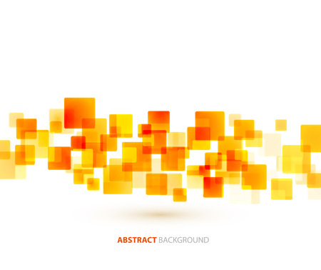 Vector abstract technology background with orange square shapes. Mosaic bannerのイラスト素材