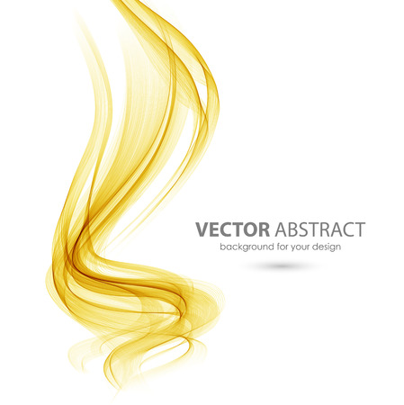 Abstract template background with orange curved wave. Wavy linesのイラスト素材
