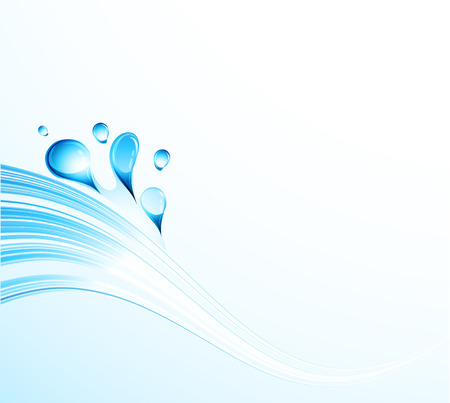 Abstract vector water wave with bubbles.  Template brochure designのイラスト素材