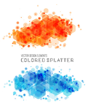 Vector abstract background with color splash. Retro style design for poster or coverのイラスト素材