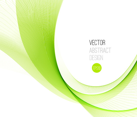 Green Smooth wave stream line abstract header layout. Vector illustration