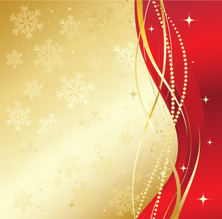 Red and gold abstract background. Christmas background with  snowflakesのイラスト素材
