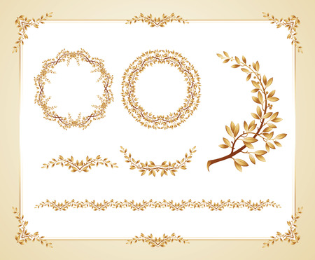 Vector illustration certificate template with laurel design elementsのイラスト素材