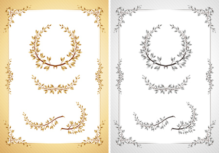 Vector illustration certificate template with laurel design elementsのイラスト素材