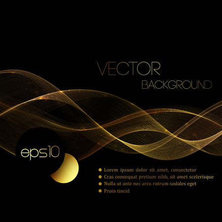 Abstract gold luxury wave layout background. Vector illustrationのイラスト素材