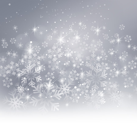 Vector illustration. Abstract Christmas snowflakes background. Gray color