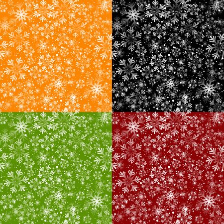 Vector illustration. Abstract Christmas snowflakes background. Seamless patternのイラスト素材