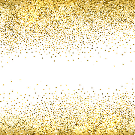 Gold sparkles on white background. Gold glitter background.: Royalty
