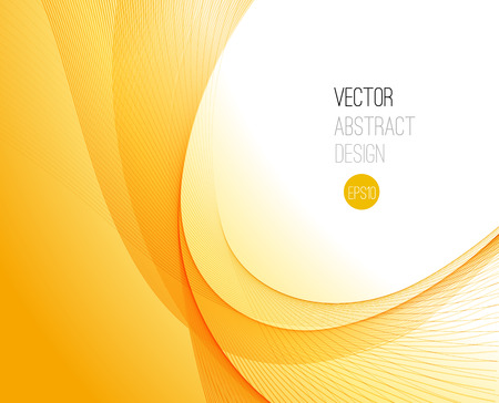 Abstract smooth color wave vector. Curve flow orange motion illustrationのイラスト素材