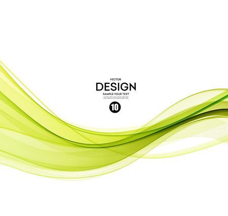 Abstract green wavy lines.  Colorful vector backgroundのイラスト素材