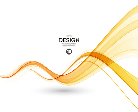 Abstract orange color wave design element. Abstract smooth color wavy vector. Curve flow orange motion illustration. Orange smoke wave lines. Orange waveのイラスト素材