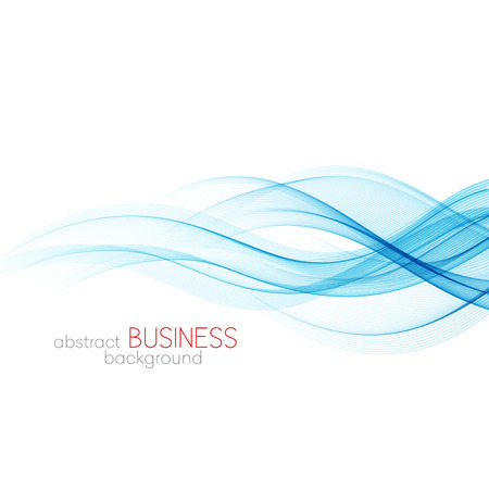 Abstract vector background, blue transparent waved lines for brochure, website, flyer design.  Blue smoke wave. Blue wavy backgroundのイラスト素材