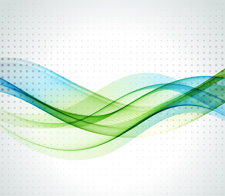Abstract background, blue transparent waved lines for brochureのイラスト素材