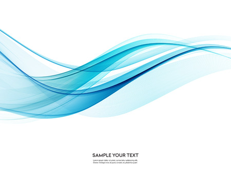 Abstract vector background, blue waved lines for brochure, website, flyer design. Transparent waveのイラスト素材