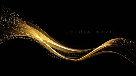 Abstract shiny color gold wave design elementのイラスト素材