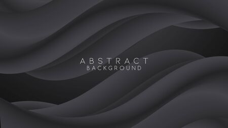 Modern Black abstract design background, Flow motion styleのイラスト素材