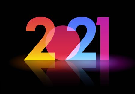 2021 New year Abstract shiny color design element . For Calendar, poster designのイラスト素材