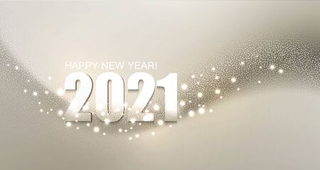 2021 New Year Abstract shiny color gold light design elementのイラスト素材