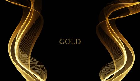 Abstract shiny color gold wave design elementのイラスト素材
