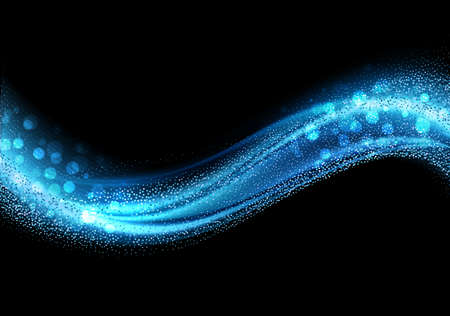 Abstract shiny color blue gold glitter wave design elementのイラスト素材