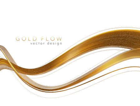 Abstract shiny color gold wave design elementのイラスト素材