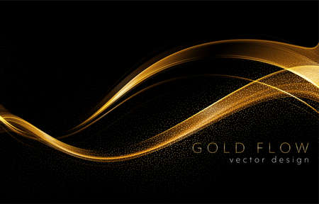 Abstract shiny color gold wave design elementのイラスト素材