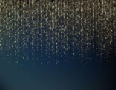 curtain of golden particles on a black background