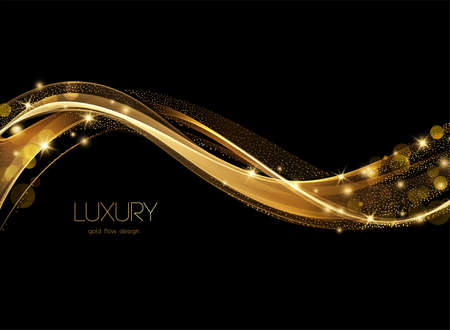 Holiday Abstract shiny color gold design elementのイラスト素材