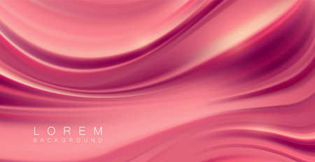 Beautiful dark pink Satin. Drapery Background. Vector Illustrationのイラスト素材