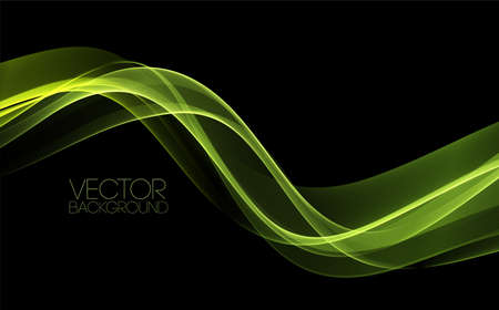 Vector Abstract shiny color green wave design element on dark background. Science designのイラスト素材