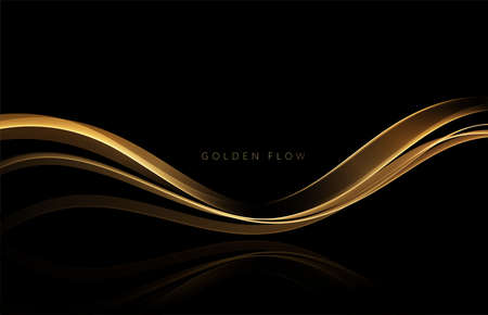 Abstract shiny color gold wave luxury backgroundのイラスト素材