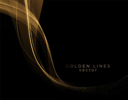 Abstract shiny color gold wave design elementのイラスト素材