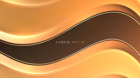 Luxury background with golden lines and shadow. Vector deluxe template. Luxury modern banner for advertising designのイラスト素材