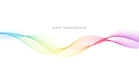 Vector abstract colorful flowing wave lines isolated on white background. Design element for technology, science, music or modern concept.のイラスト素材