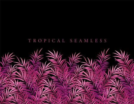 Tropical palm leaves, jungle leaves seamless vector floral pattern backgroundのイラスト素材